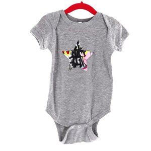 Jack‎ & Nicole Star Graphic Bodysuit Baby 18M Gray Casual Simple Cute Kawaii NWT